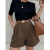 image:imageZESICA Dressy Shorts for Women 2026 Summer Wide Leg ShortsBrown
