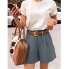 image:imageZESICA Dressy Shorts for Women 2026 Summer Wide Leg ShortsGrey