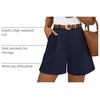 image:imageZESICA Dressy Shorts for Women 2026 Summer Wide Leg ShortsNavy