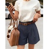image:imageZESICA Dressy Shorts for Women 2026 Summer Wide Leg ShortsNavystripe