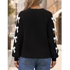 image:imageZESICA Fall Bow Cardigans for Women Trendy 2026 Casual Long Sleeve Button V Neck Knit Sweater Outerwear CoatsBlack