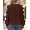 image:imageZESICA Fall Bow Cardigans for Women Trendy 2026 Casual Long Sleeve Button V Neck Knit Sweater Outerwear CoatsBrown