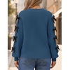 image:imageZESICA Fall Bow Cardigans for Women Trendy 2026 Casual Long Sleeve Button V Neck Knit Sweater Outerwear CoatsDarkblue