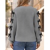image:imageZESICA Fall Bow Cardigans for Women Trendy 2026 Casual Long Sleeve Button V Neck Knit Sweater Outerwear CoatsGray