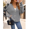 image:imageZESICA Fall Bow Cardigans for Women Trendy 2026 Casual Long Sleeve Button V Neck Knit Sweater Outerwear CoatsGray