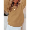 image:imageZESICA Fall Sweaters for Women Long Sleeve Knit Sweater TopsCamel