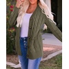 image:imageZESICA Long Sleeve Button Down Open Front Cable Knit Cardigan SweatersArmygreen