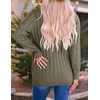 image:imageZESICA Long Sleeve Button Down Open Front Cable Knit Cardigan SweatersArmygreen