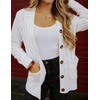 image:imageZESICA Long Sleeve Button Down Open Front Cable Knit Cardigan SweatersBeige