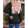 image:imageZESICA Long Sleeve Button Down Open Front Cable Knit Cardigan SweatersBlack2