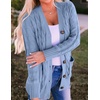 image:imageZESICA Long Sleeve Button Down Open Front Cable Knit Cardigan SweatersBlue