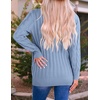 image:imageZESICA Long Sleeve Button Down Open Front Cable Knit Cardigan SweatersBlue