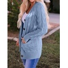 image:imageZESICA Long Sleeve Button Down Open Front Cable Knit Cardigan SweatersBlue