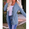 image:imageZESICA Long Sleeve Button Down Open Front Cable Knit Cardigan SweatersBlue