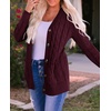 image:imageZESICA Long Sleeve Button Down Open Front Cable Knit Cardigan SweatersBurgundy