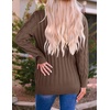 image:imageZESICA Long Sleeve Button Down Open Front Cable Knit Cardigan SweatersCoffee