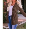 image:imageZESICA Long Sleeve Button Down Open Front Cable Knit Cardigan SweatersCoffee