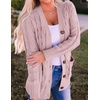 image:imageZESICA Long Sleeve Button Down Open Front Cable Knit Cardigan SweatersDustypink