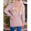 image:imageZESICA Long Sleeve Button Down Open Front Cable Knit Cardigan SweatersDustypink