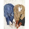image:imageZESICA Long Sleeve Button Down Open Front Cable Knit Cardigan SweatersKhaki