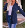 image:imageZESICA Long Sleeve Button Down Open Front Cable Knit Cardigan SweatersNavy