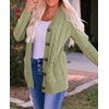 image:imageZESICA Long Sleeve Button Down Open Front Cable Knit Cardigan SweatersOlive