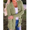 image:imageZESICA Long Sleeve Button Down Open Front Cable Knit Cardigan SweatersOlive