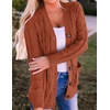 image:imageZESICA Long Sleeve Button Down Open Front Cable Knit Cardigan SweatersRust