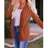 image:imageZESICA Long Sleeve Button Down Open Front Cable Knit Cardigan SweatersRust
