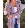 image:imageZESICA Long Sleeve Button Down Open Front Cable Knit Cardigan SweatersTaro