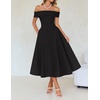 image:imageZESICA Summer 2026 Off Shoulder Cocktail Dresses for WomenBlack
