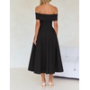 image:imageZESICA Summer 2026 Off Shoulder Cocktail Dresses for WomenBlack