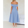 image:imageZESICA Summer 2026 Off Shoulder Cocktail Dresses for WomenBlue