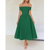 image:imageZESICA Summer 2026 Off Shoulder Cocktail Dresses for WomenGreen