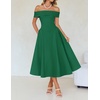 image:imageZESICA Summer 2026 Off Shoulder Cocktail Dresses for WomenGreen