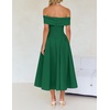 image:imageZESICA Summer 2026 Off Shoulder Cocktail Dresses for WomenGreen
