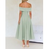 image:imageZESICA Summer 2026 Off Shoulder Cocktail Dresses for WomenLight Green