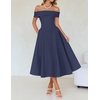 image:imageZESICA Summer 2026 Off Shoulder Cocktail Dresses for WomenNavy