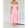 image:imageZESICA Summer 2026 Off Shoulder Cocktail Dresses for WomenPink