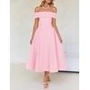 image:imageZESICA Summer 2026 Off Shoulder Cocktail Dresses for WomenPink