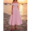 image:imageZESICA Summer 2026 Off Shoulder Cocktail Dresses for WomenPink