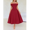 image:imageZESICA Summer 2026 Off Shoulder Cocktail Dresses for WomenRed