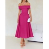 image:imageZESICA Summer 2026 Off Shoulder Cocktail Dresses for WomenRose