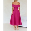 image:imageZESICA Summer 2026 Off Shoulder Cocktail Dresses for WomenRose