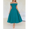 image:imageZESICA Summer 2026 Off Shoulder Cocktail Dresses for WomenTeal