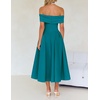 image:imageZESICA Summer 2026 Off Shoulder Cocktail Dresses for WomenTeal