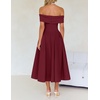 image:imageZESICA Summer 2026 Off Shoulder Cocktail Dresses for WomenWine