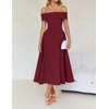 image:imageZESICA Summer 2026 Off Shoulder Cocktail Dresses for WomenWine