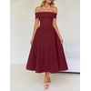 image:imageZESICA Summer 2026 Off Shoulder Cocktail Dresses for WomenWine