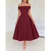 image:imageZESICA Summer 2026 Off Shoulder Cocktail Dresses for WomenWine
